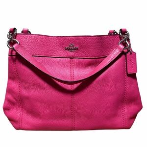 Coach Pebbled Leather Pink Lexy Shoulder Bag